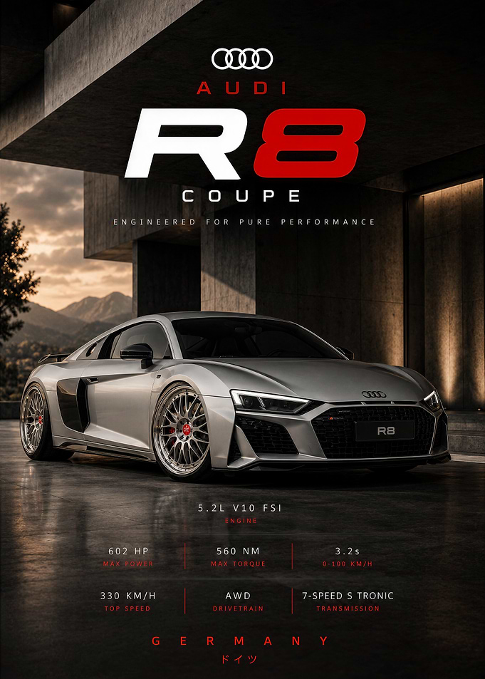 Audi R8 Coupe Performance Poster