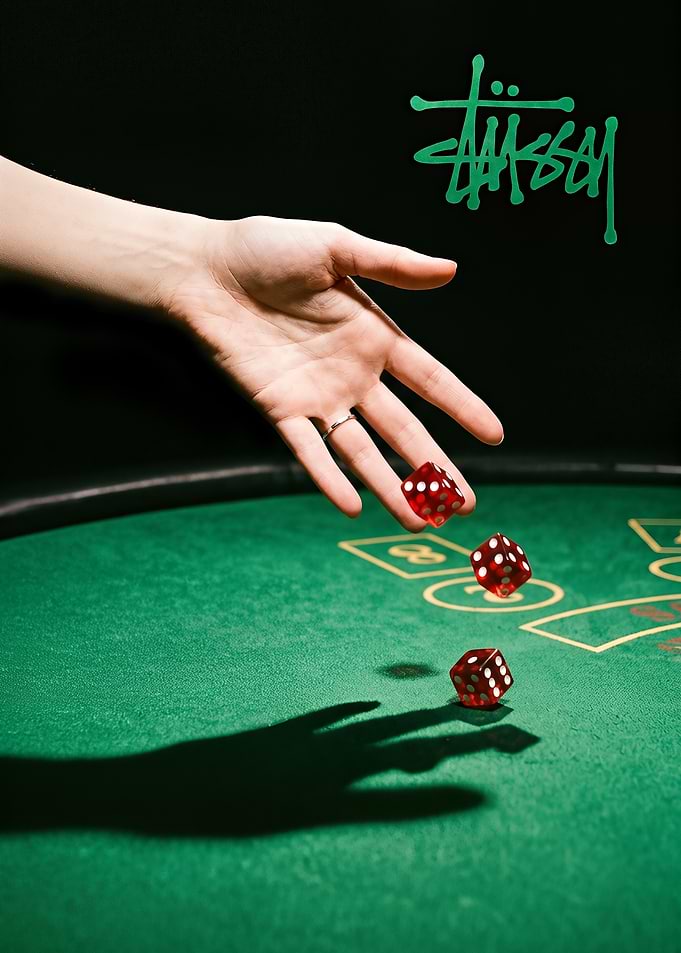Stüssy Dice Roll on Casino Table