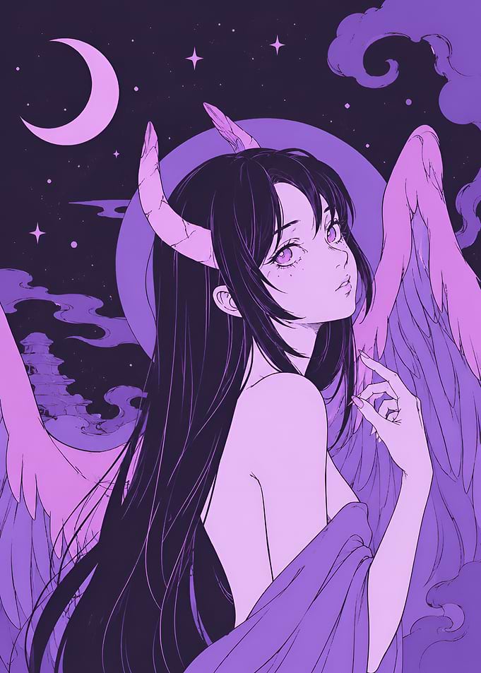Anime Demon Girl Illustration