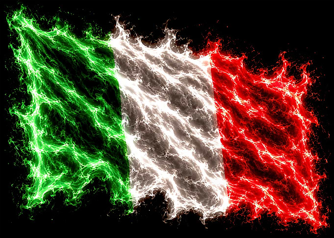 Fiery Italian Flag
