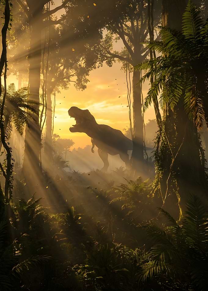 Tyrannosaurus Rex in Golden Jungle