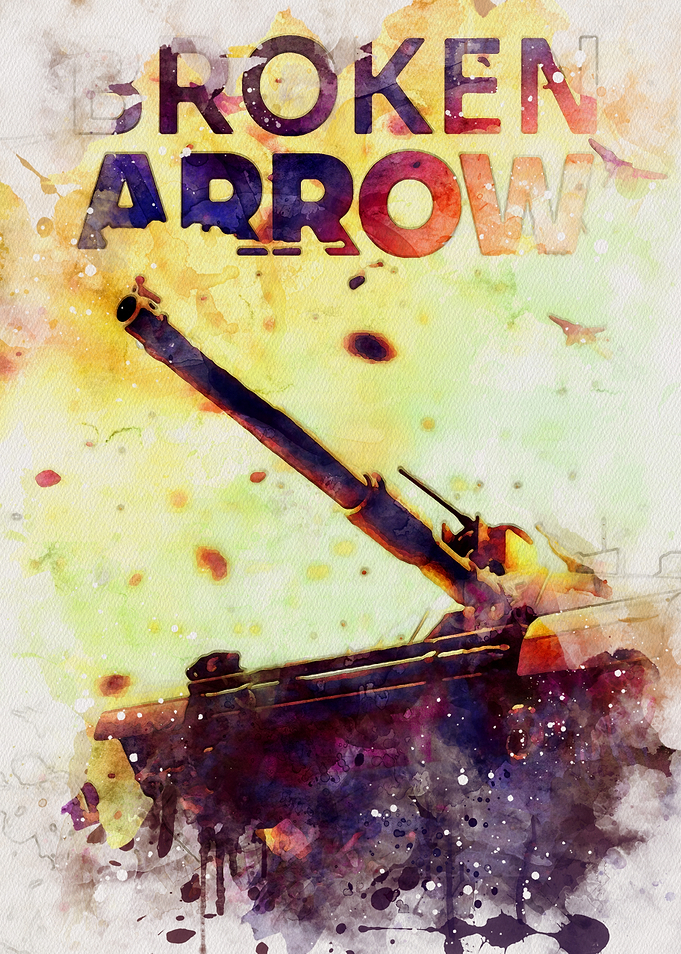 Broken Arrow Tank Watercolor Poster