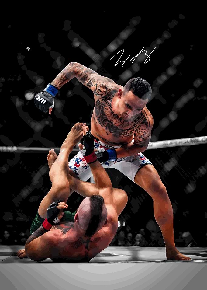 Max Holloway UFC Fight Action Poster
