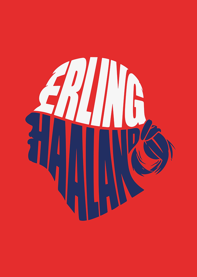 Erling Haaland Typography Portrait