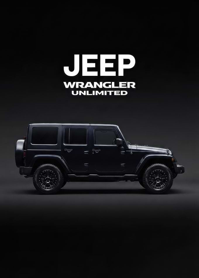 Black Jeep Wrangler Unlimited Studio Shot