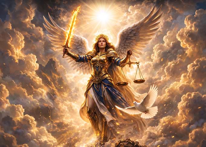 Angel of Justice with Flaming Sword