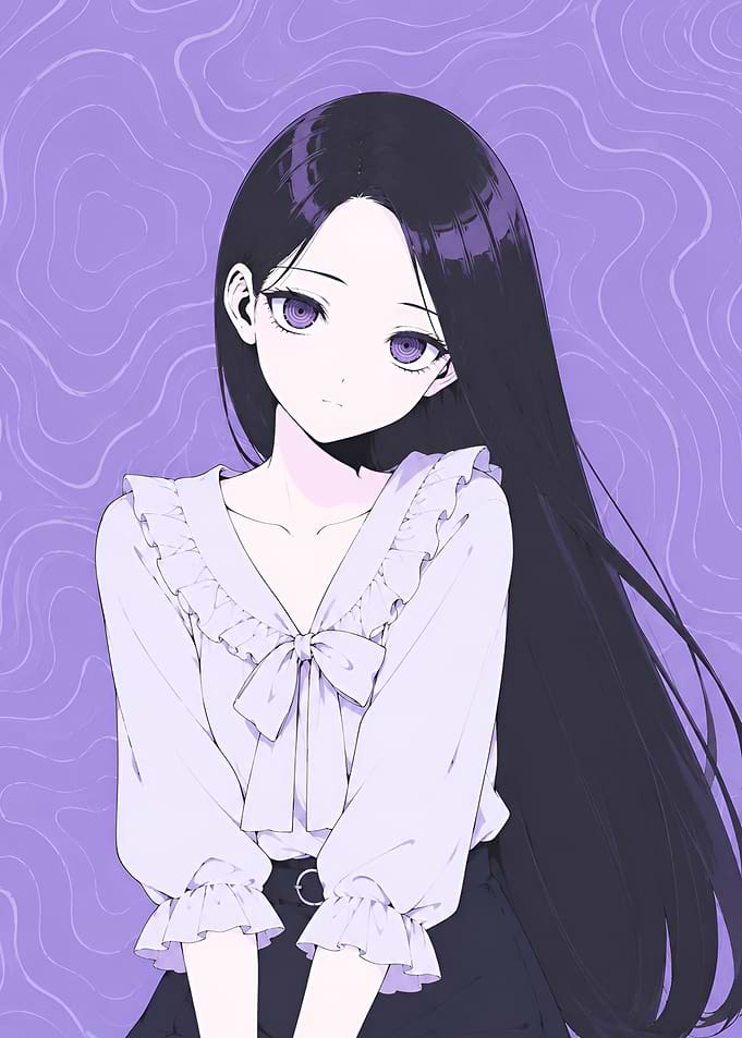 Anime Girl with Long Dark Hair