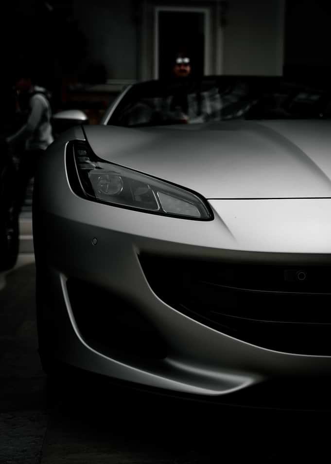Sleek Silver Ferrari Portofino Front View