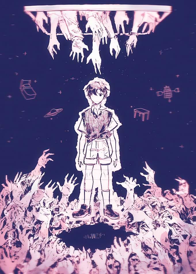 Omori Character Surrounded by Hands