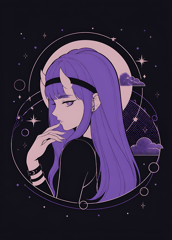 Anime Girl with Horns