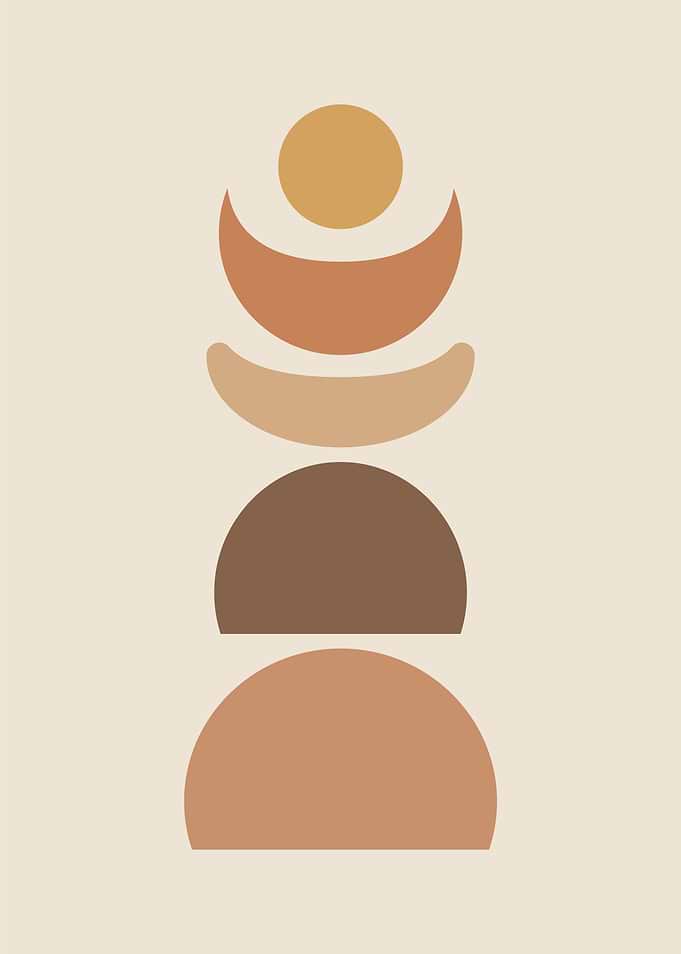 Boho Abstract Geometric Moon Stack