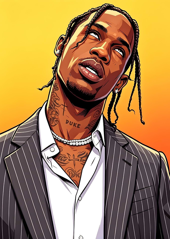 Travis Scott Digital Portrait Illustration