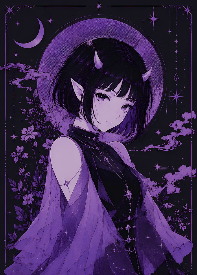 Anime Demon Girl Illustration