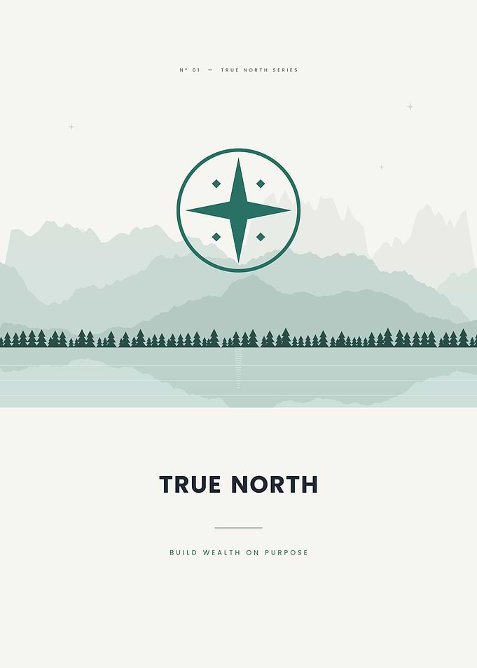 True North - Minimalist Money Compass Wall Art