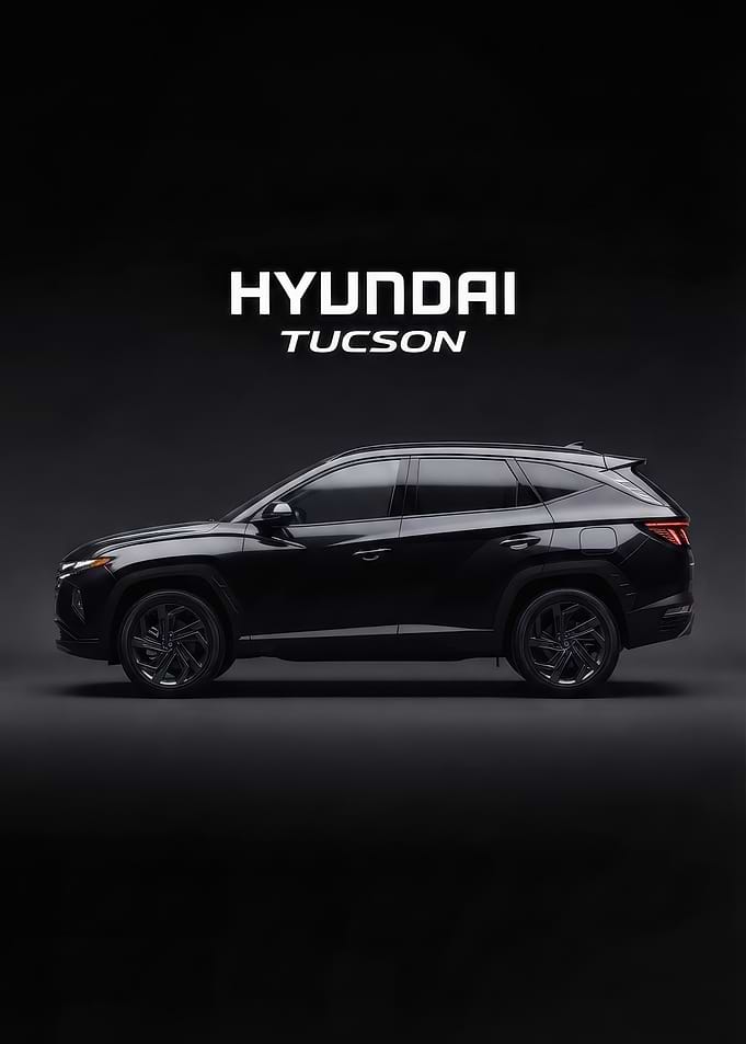Black Hyundai Tucson SUV Profile