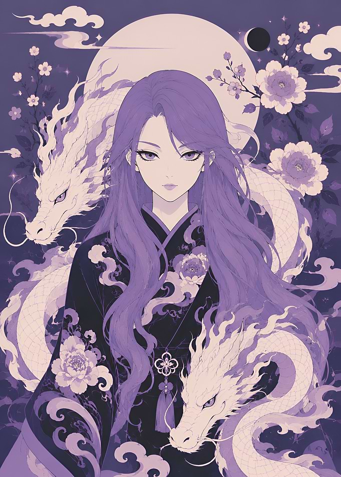 Anime Girl with Dragon