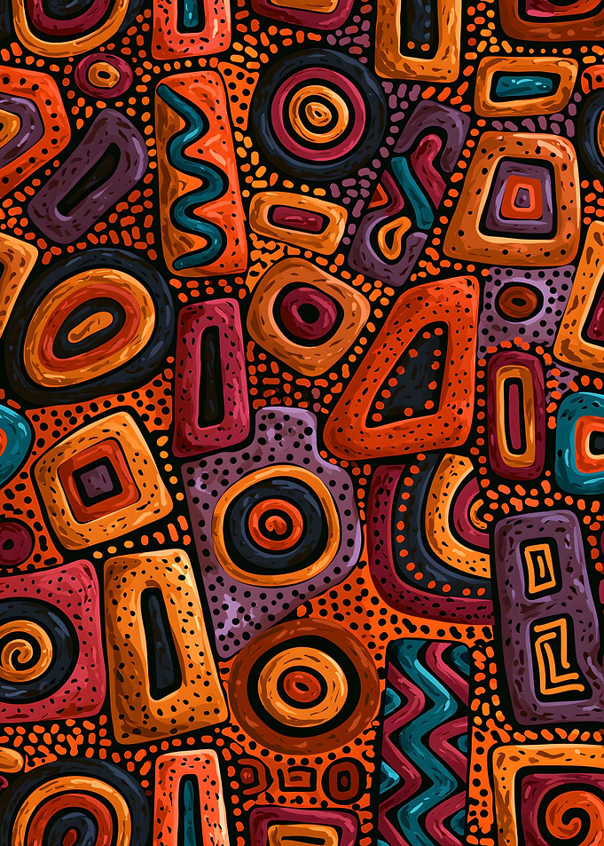 Vibrant Aboriginal Style Geometric Pattern
