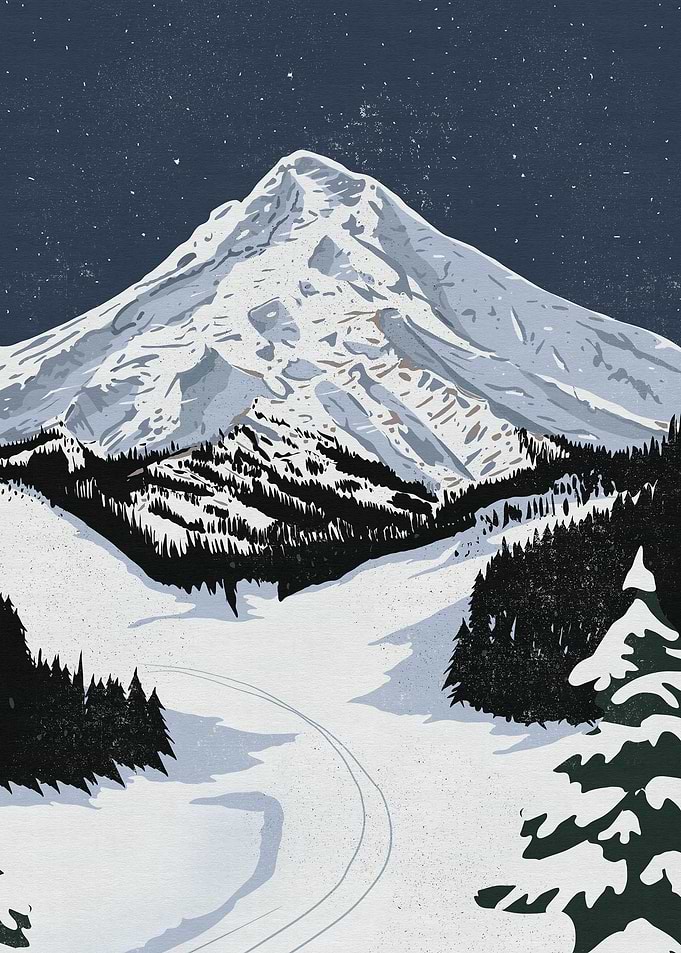 Snowy Mountain Peak Winter Landscape
