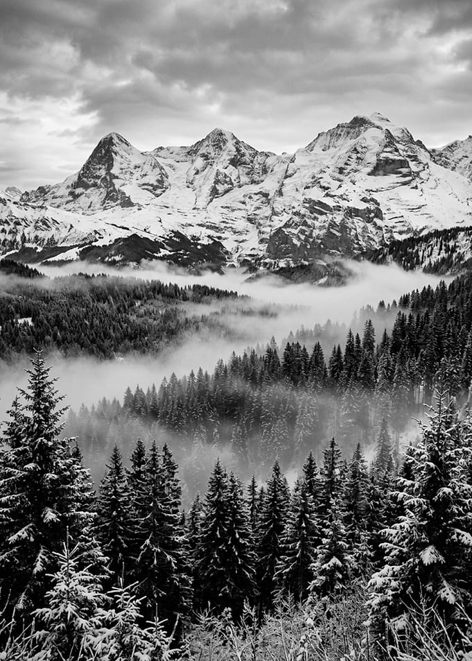 Snowy Alpine Mountain Range Landscape