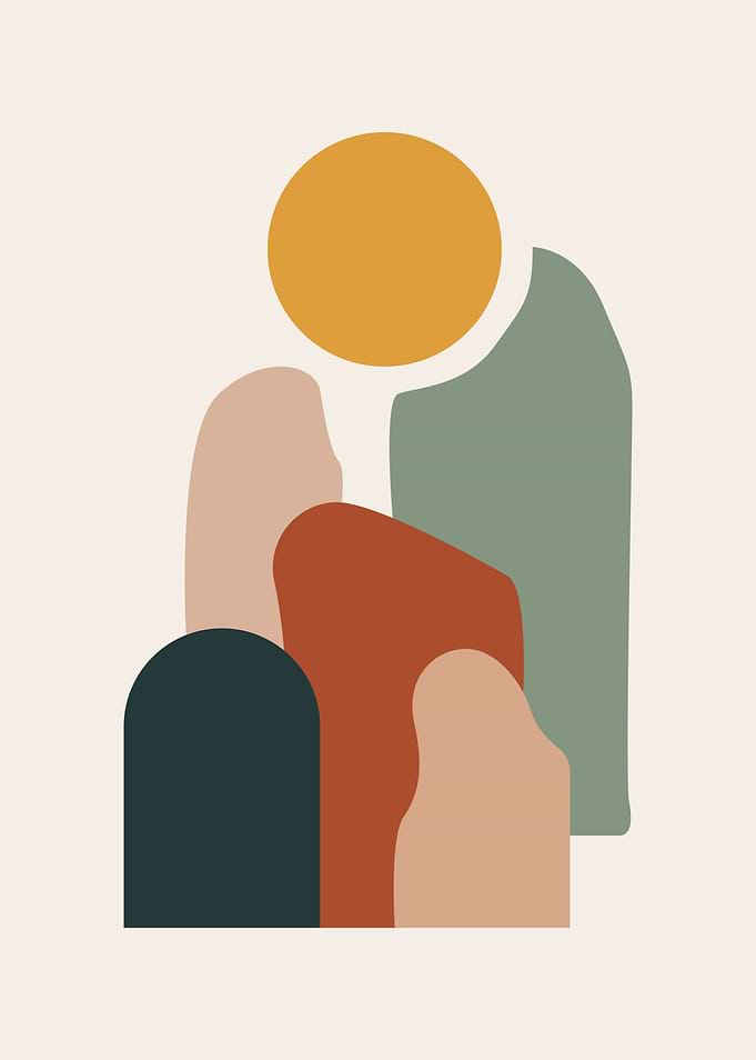 Minimalist Abstract Geometric Landscape Art