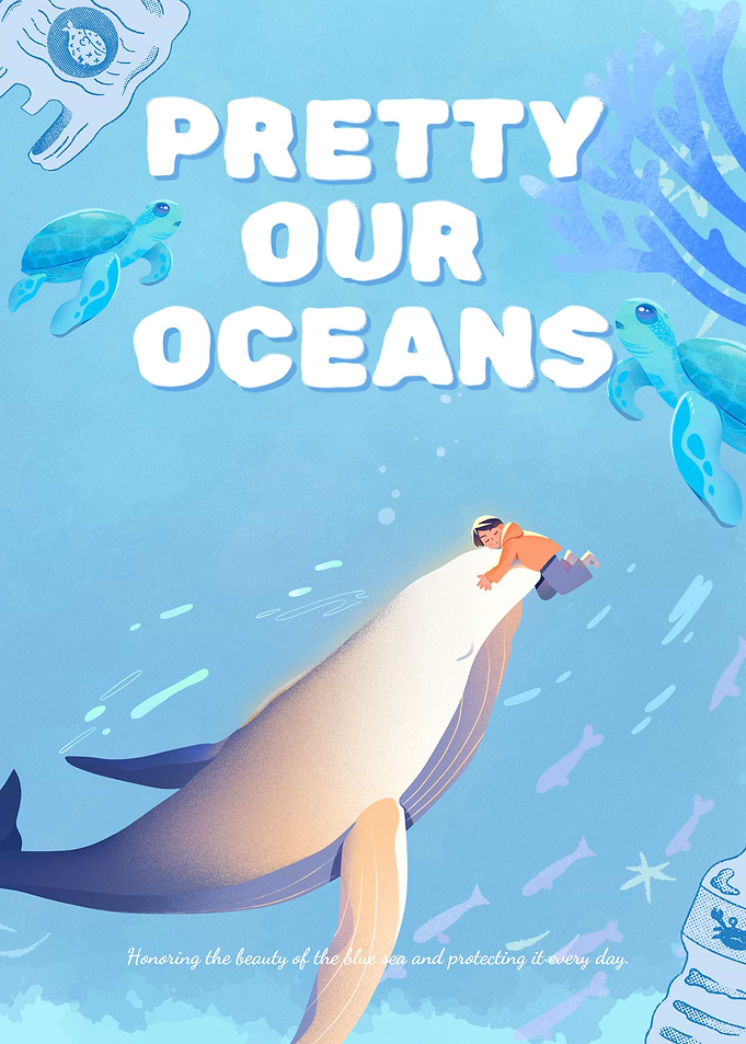 Pretty Our Oceans Conservation Poster