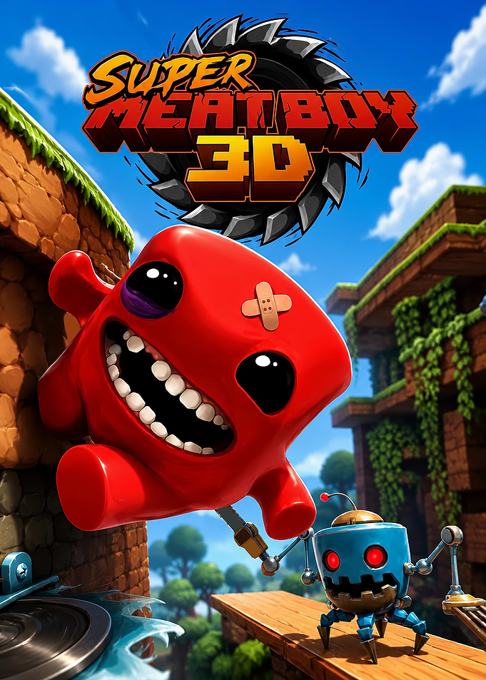 Super Meat Boy 3D Game Poster