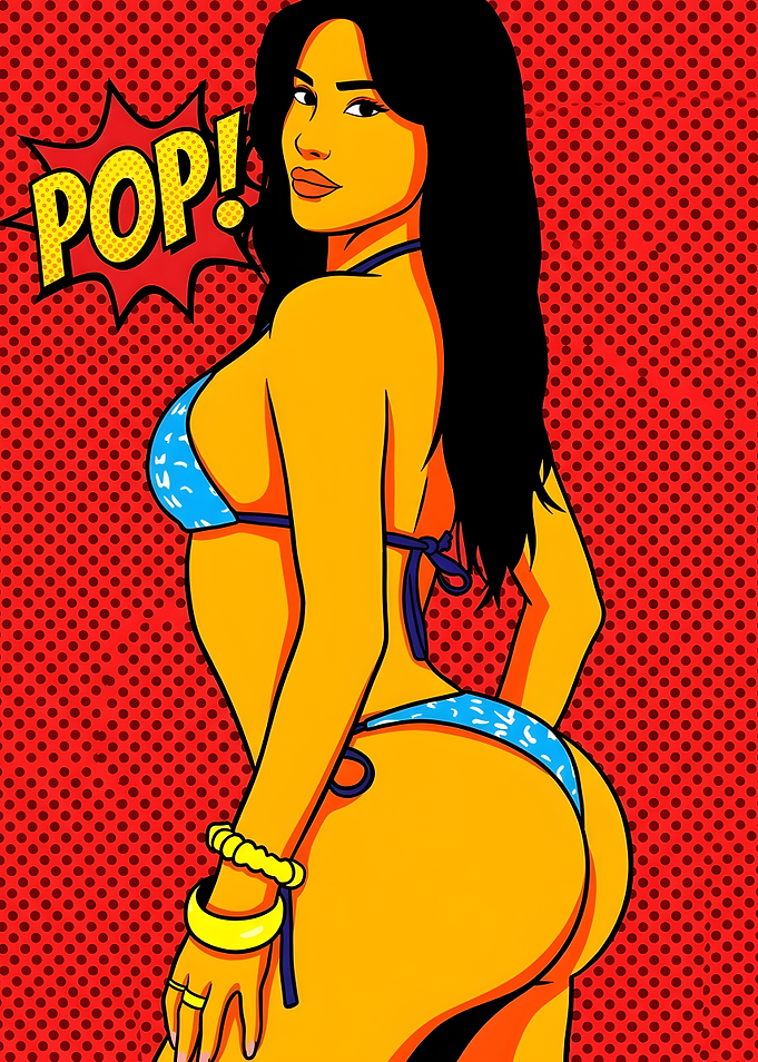 Pop Art Bikini Woman Illustration