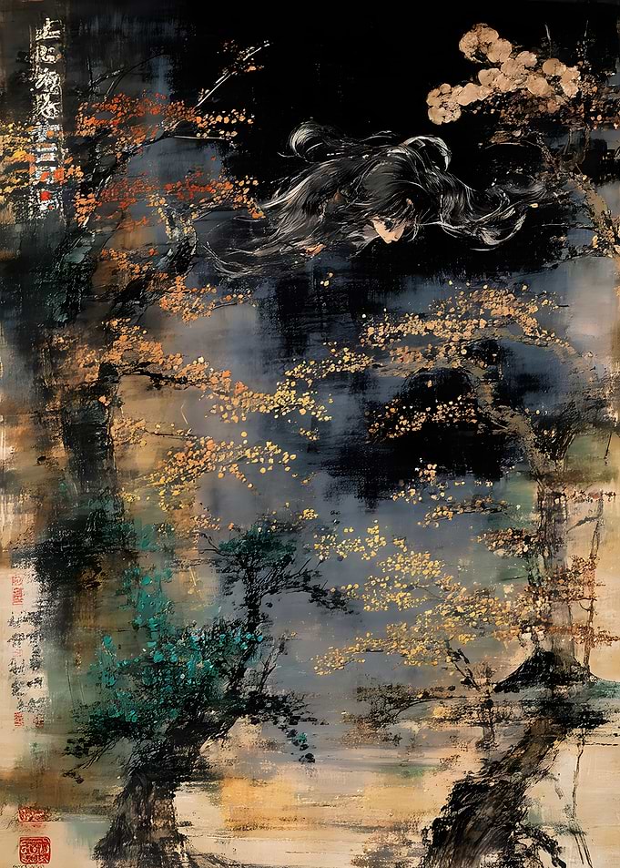Ethereal Spirit in Autumn Forest