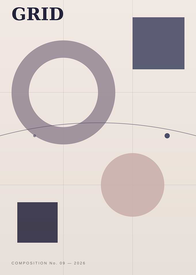 Minimalist Geometric Grid Composition Poster