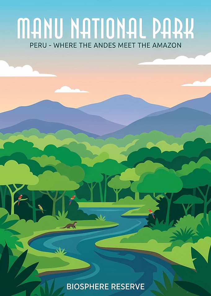 Manu National Park Travel Poster