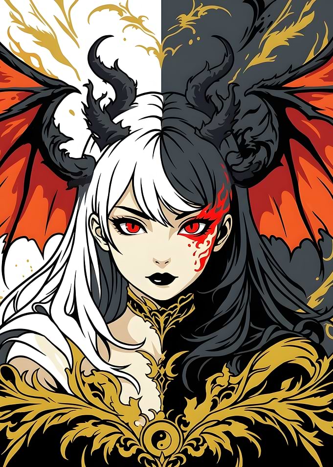 Dual Nature Demon Anime Girl