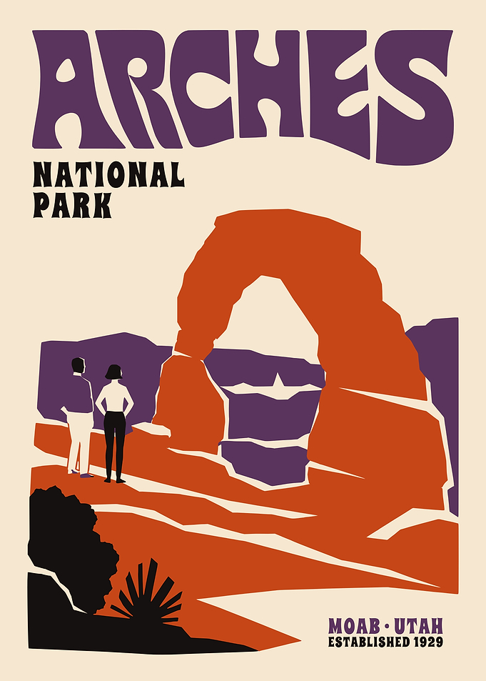 Arches National Park Vintage Travel Poster
