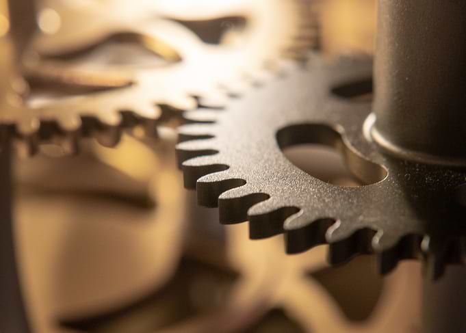 Macro View of Mechanical Gears