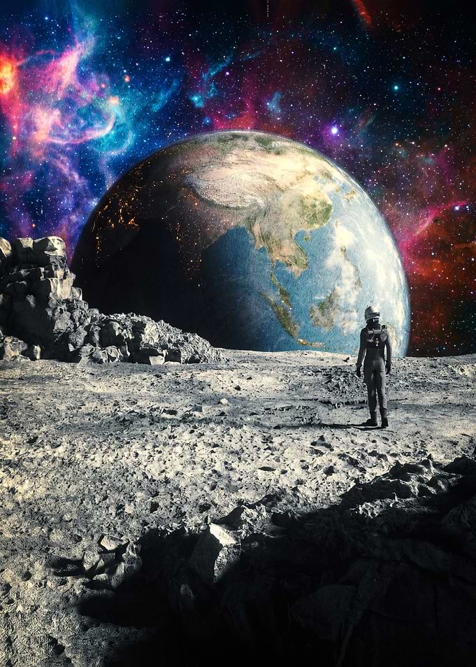Astronaut Standing on the Moon