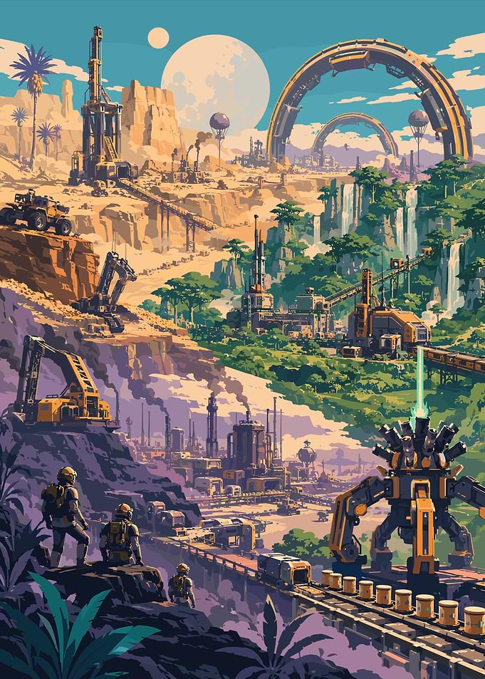 Futuristic Industrial Alien Planet Landscape