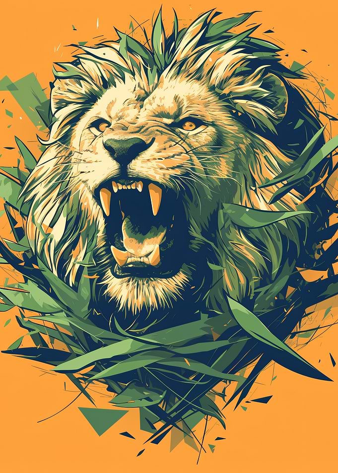 Roaring Lion Artistic Illustration