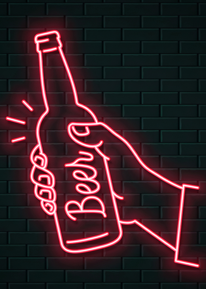 Neon Beer Bottle Sign