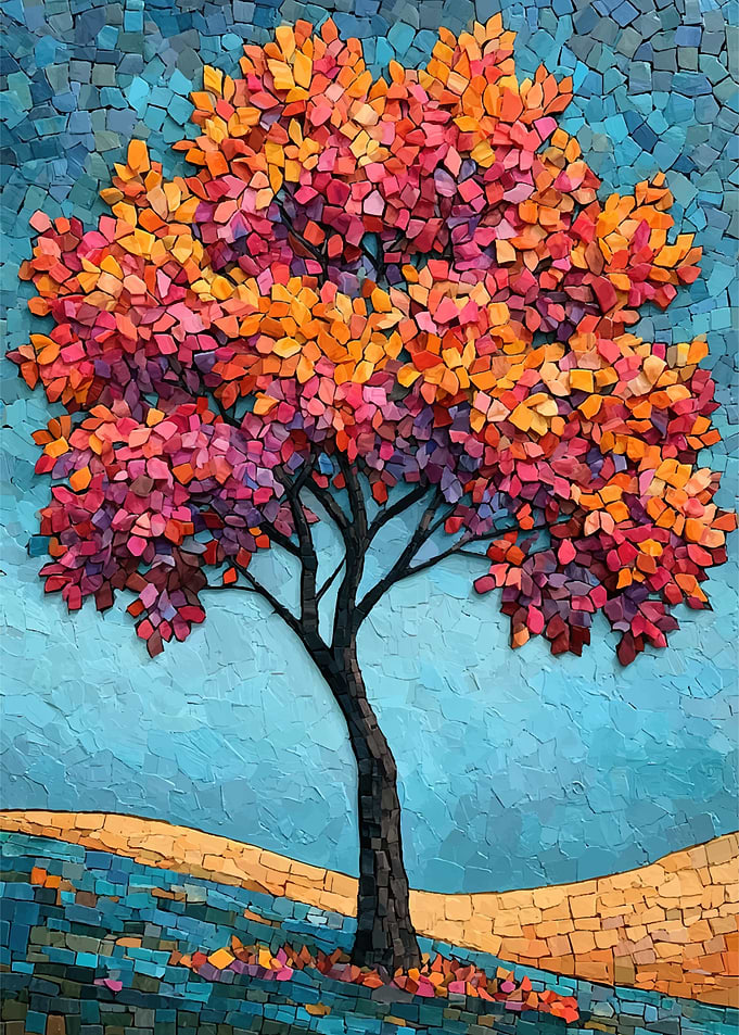 Mosaic Autumn Tree Art