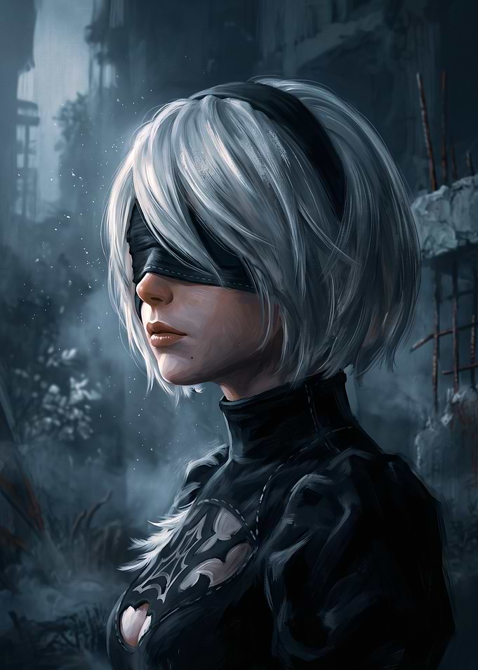 2B from NieR: Automata Portrait
