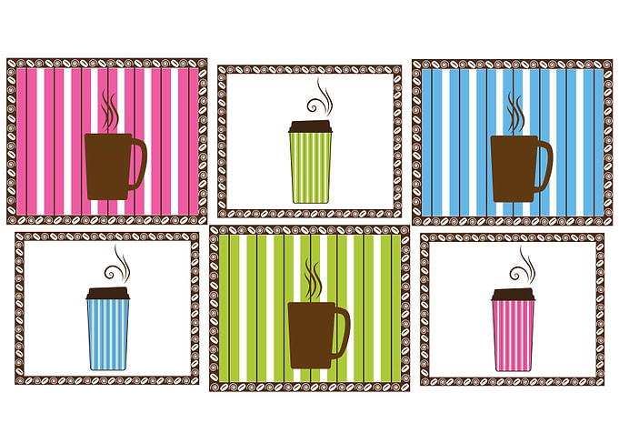 Pinstripe Coffee Square Tiles
