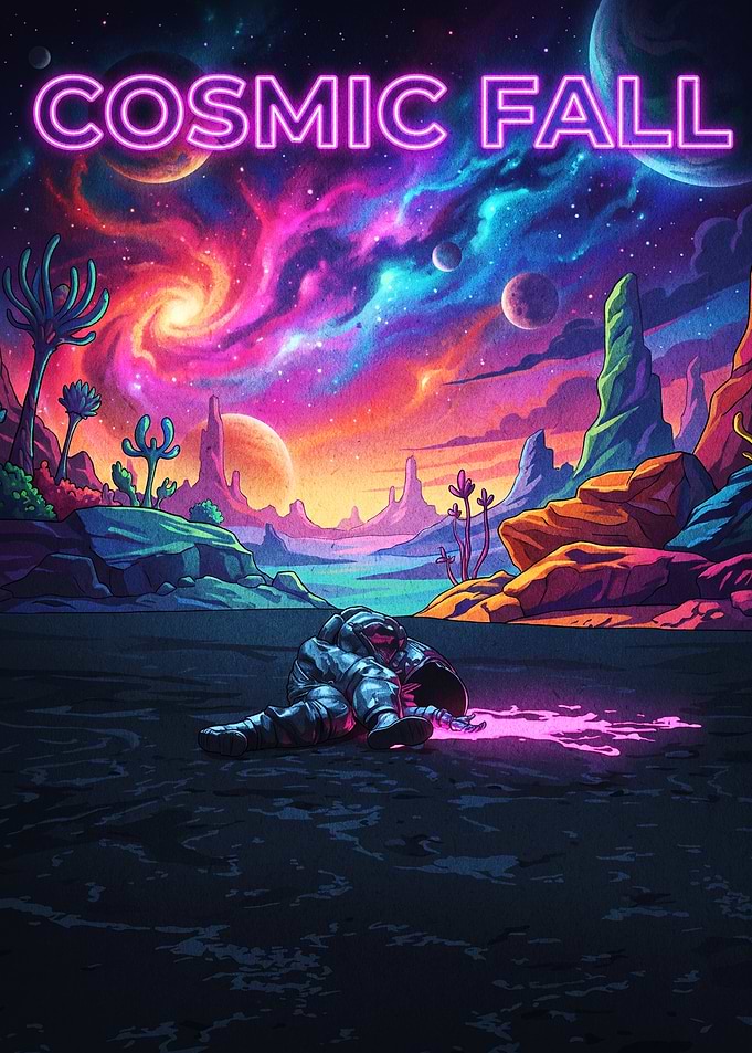 Cosmic Fall Astronaut Poster