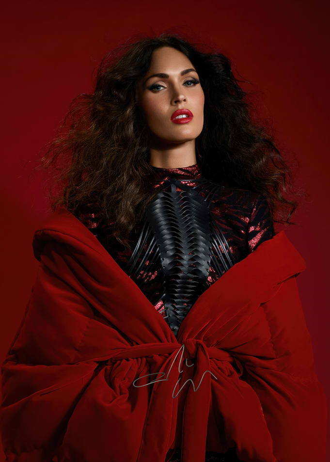 Megan Fox in Red Fashion Portrait