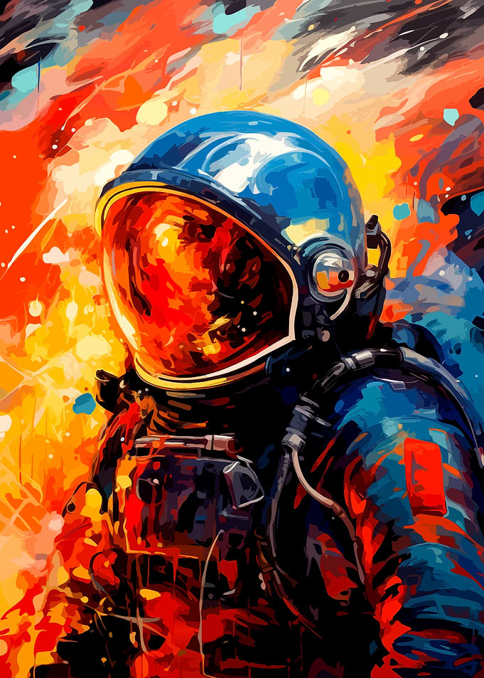 Abstract Colorful Astronaut Portrait
