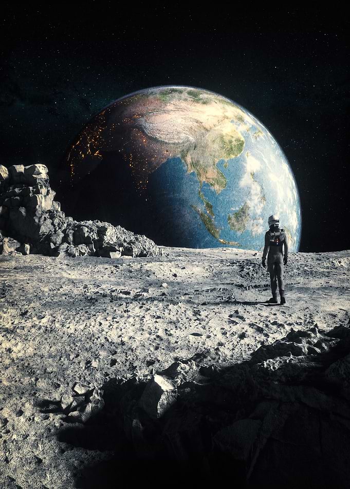 Astronaut Standing on the Moon