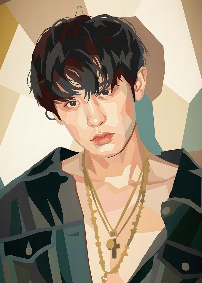 Low Poly Portrait of Chanyeol
