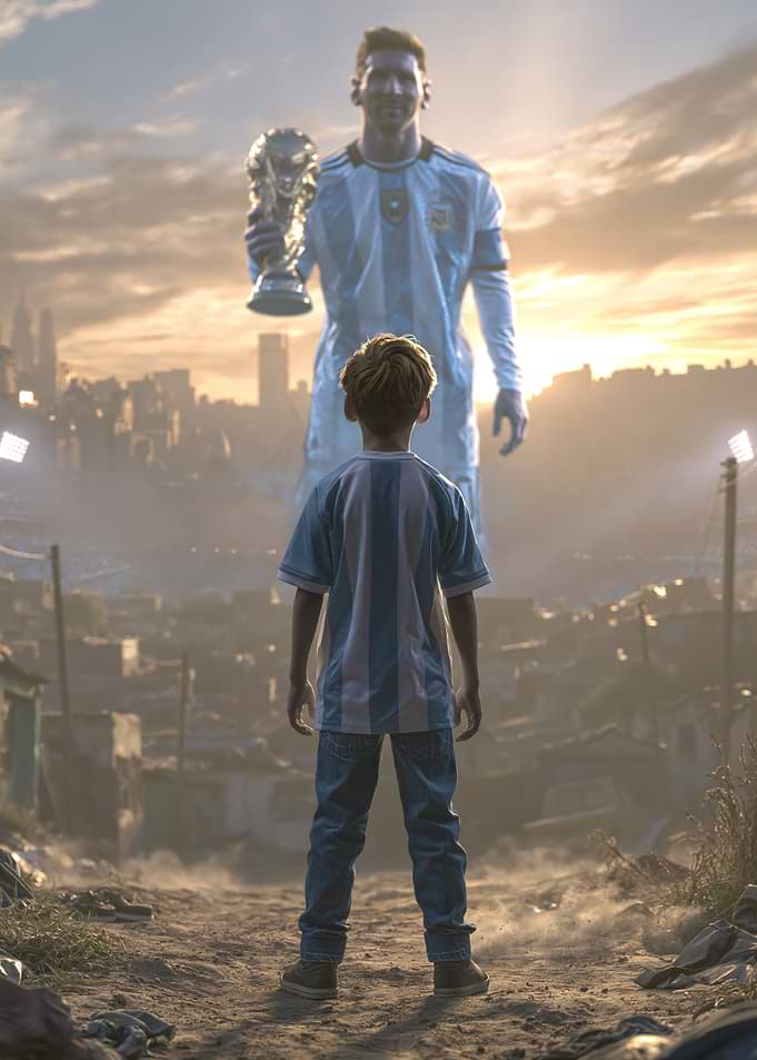 Young Fan Dreaming of Lionel Messi