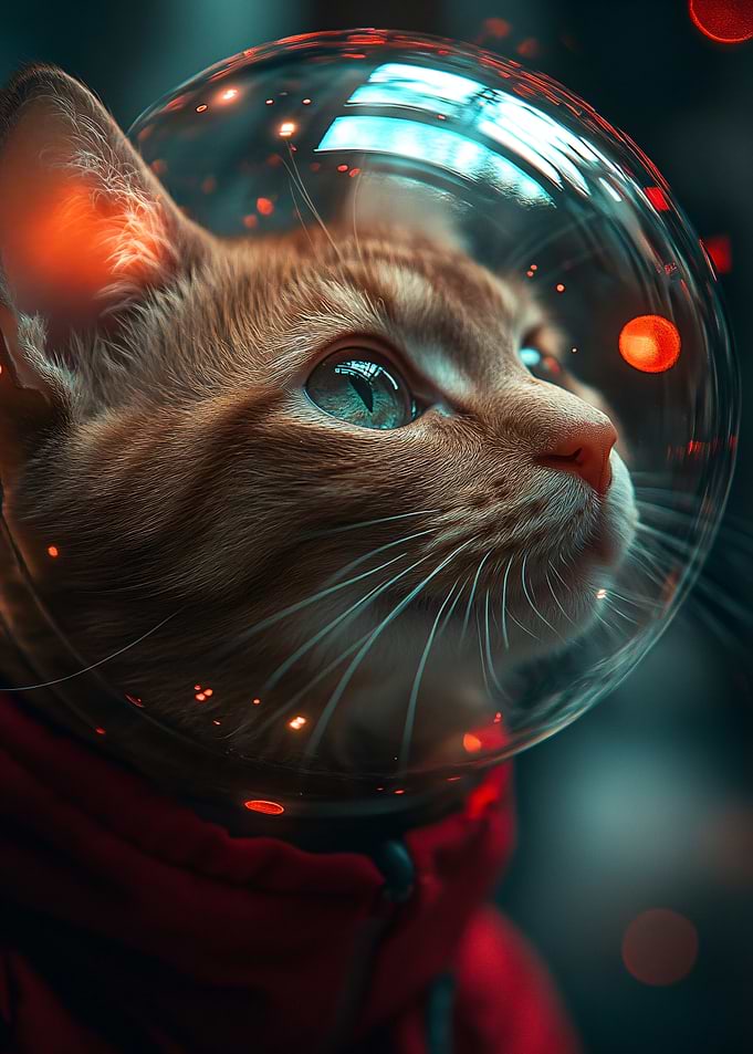 Ginger Cat Astronaut in Space