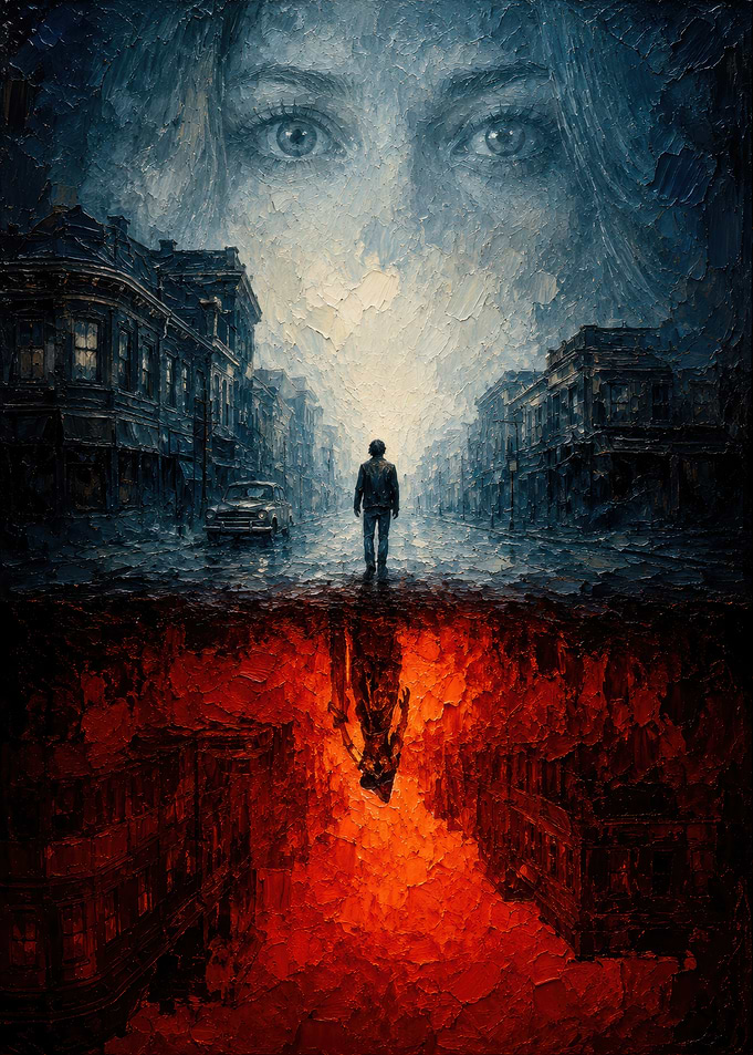 Surreal Cityscape with Reflection Silent Hill