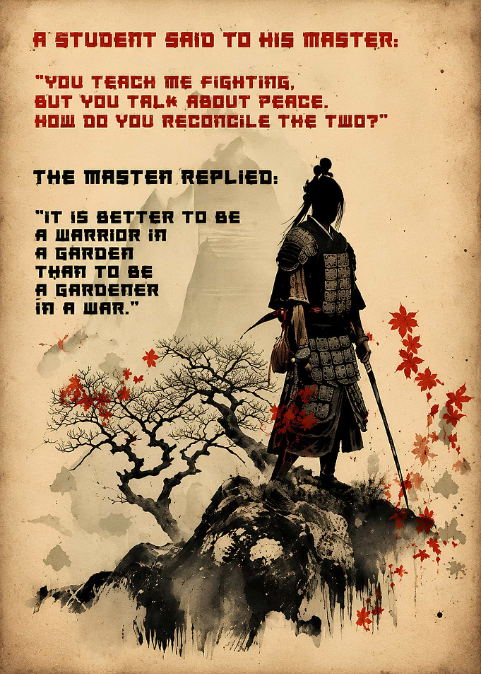 Warrior in a Garden Quote Poster