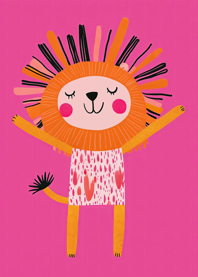 Cute Cartoon Lion Illustration